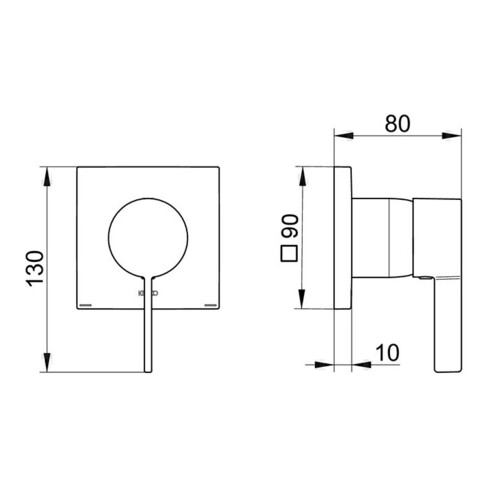 Keuco Einhebelmischer IXMO DN 15, UP Rosette eckig verchromt