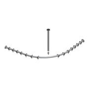 Keuco Ensemble barre de rideau de douche Plan alu alu anodisé argenté, pour douche quart de cercle 90x90 cm