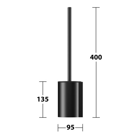 Keuco Ensemble brosse WC Plan 14972 Modèle mural, insert plastique noir, noir