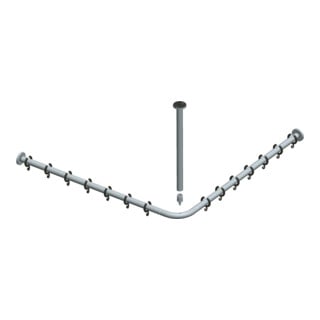 Keuco Ensemble tringle à rideau de douche Plan chromé, pour douche 80x80 cm
