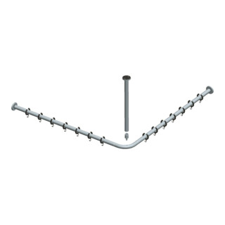 Keuco Ensemble tringle rideau de douche Plan chromé, pour douche 90x90 cm