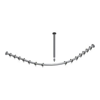 Keuco Ensemble tringle rideau de douche Plan chromé, pour douche quart de cercle 90x90cm