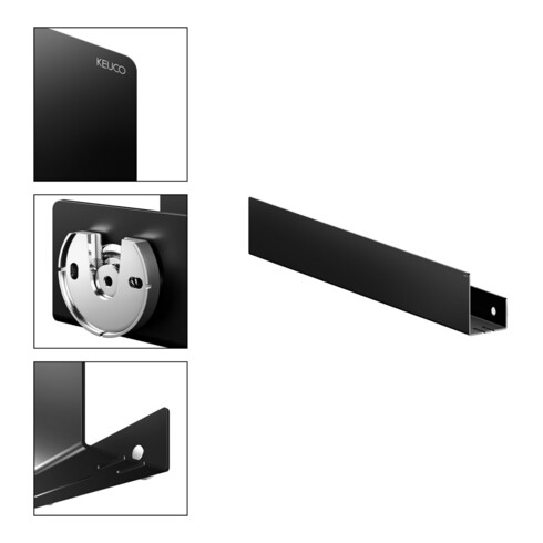 Keuco Étagère de douche 610-800 mm, 120x90, gris noir