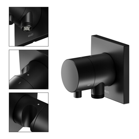 Keuco Fertigmontageset IXMO Comfort UP-3-W-Vtl, ek, Schlaucha./Halter, sw ma