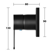 Keuco Fertigmontageset IXMO Flat UP-Einhebelmischer, eckig, schwarz matt-5