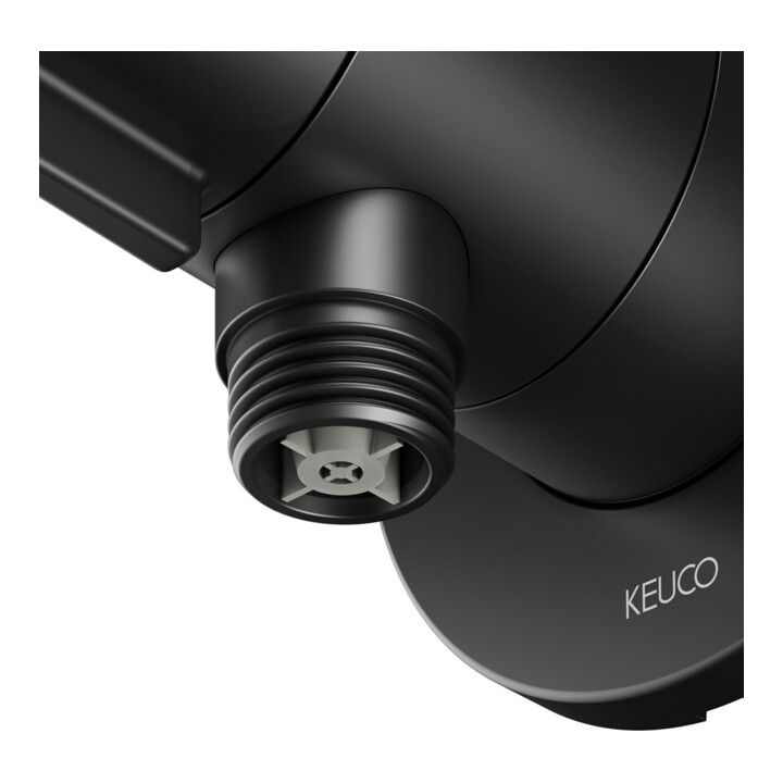 Keuco Fertigmontageset IXMO SOLO UP-Br-THM, Schlauchanschluss, rd, sw matt