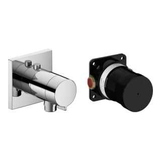 Keuco Fertigmontageset IXMO SOLO vc, THM-Armatur, Schlauchanschluss, eckig