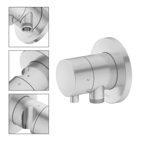 Keuco Fertigmontageset IXMO UP-2-W-Ab/Um.v, Hlt, G C, rd, alu/fin