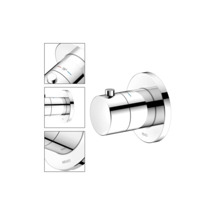 Keuco Fertigmontageset IXMO UP-Thermostat-Armatur, rund, verchromt