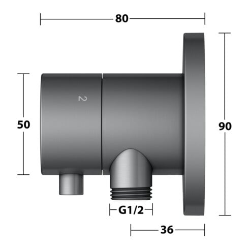 Keuco Fertigmontageset IXMO UP3-W-Ab/ Um-V, Hlt, rd, SW-chrom geb.