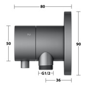 Keuco Fertigmontageset IXMO UP3-W-Ab/ Um-V, Hlt, rd, SW-chrom geb.-4