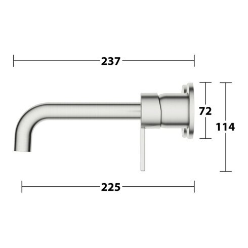Keuco Fertigmontageset Plan blue ED/fin, 225mm, UP-EHM, rd, Wd-mont.
