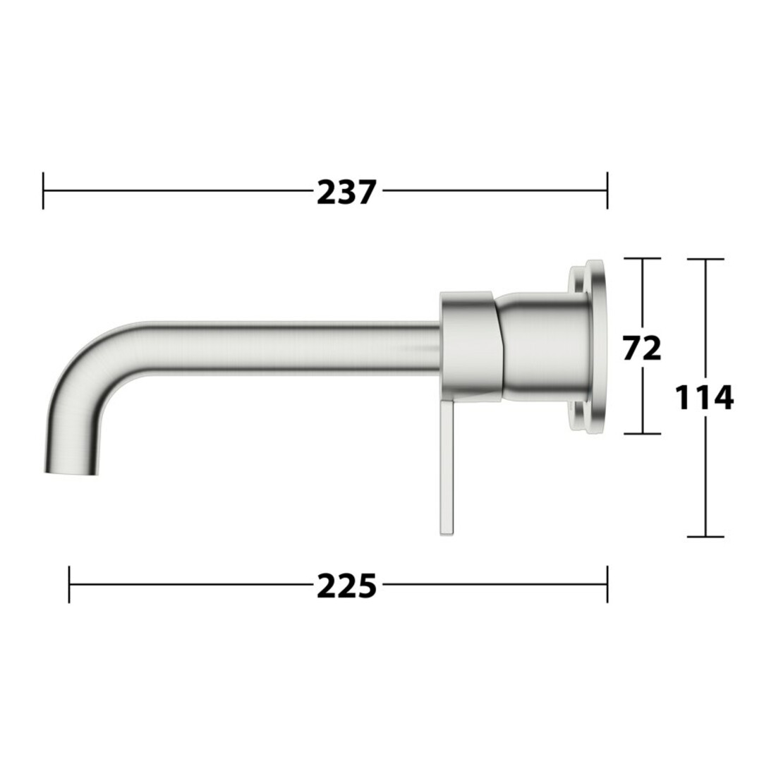 Keuco Fertigmontageset Plan blue ED/fin, 225mm, UP-EHM, rd, Wd-mont.