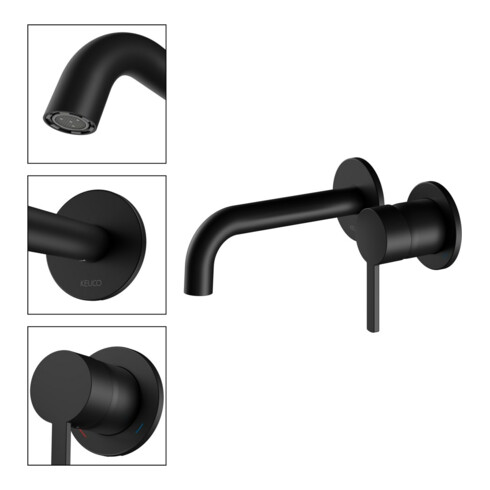 Keuco Fertigmontageset Plan blue sw-m, 165mm, UP-EHM, rd, Wd-mont.