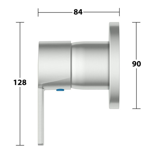 Keuco Fertigmontageset Plan blue UP-EHM, rund, edelstahl-finish