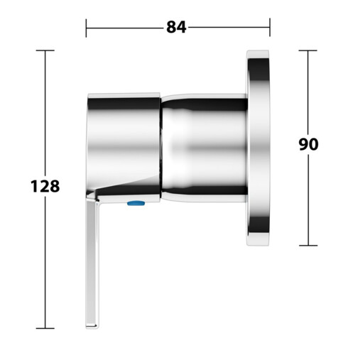 Keuco Fertigmontageset Plan blue UP-Einhebelmischer, rund, verchromt