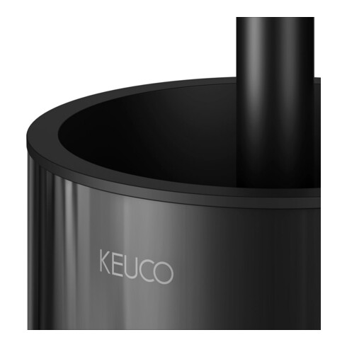 Keuco Garniture brosse WC REVA 12864 Wd.Mod., verre véritable mat, noir mat