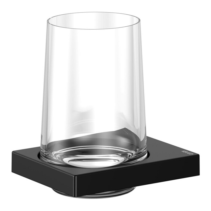 Keuco Glashalter Edition 11 m Echtkr.-Glas und Halter, schwarz matt