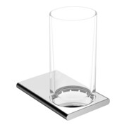 Keuco Glashalter Edition 400 mit Echtkristall-Glas, Nickel gebürstet