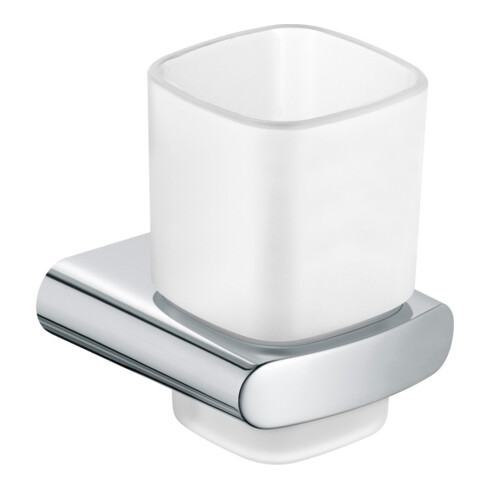 Keuco Glashalter ELEGANCE komplett mit Echtkristall-Glas, mattiert verchromt