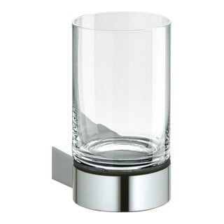 Keuco Glashalter Plan m Echtkr.-Glas u Ha, edelst./schwarzgrau