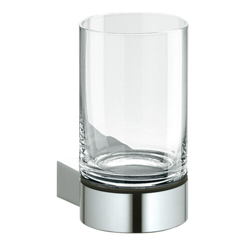 Keuco Glashalter Plan m Echtkr.-Glas u Ha, edelst./schwarzgrau