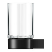 Keuco Glashalter Plan schwarz, mit Echtkristall-Glas