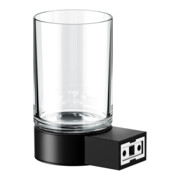 Keuco Glashalter Plan schwarz, mit Echtkristall-Glas-4