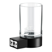 Keuco Glashalter Plan schwarz, mit Echtkristall-Glas-5