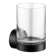 Keuco Glashalter REVA schwarz matt, mit Echtkristall-Glas