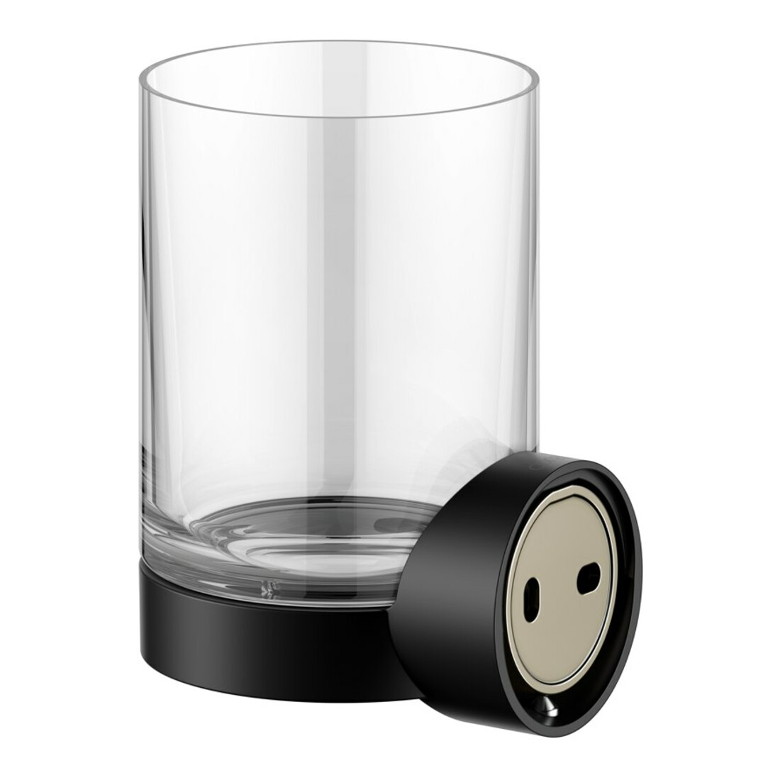 Keuco Glashalter REVA schwarz matt, mit Echtkristall-Glas