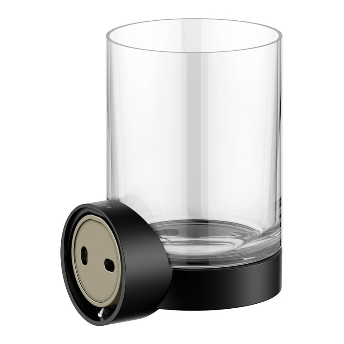 Keuco Glashalter REVA schwarz matt, mit Echtkristall-Glas