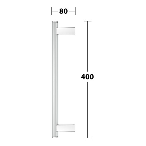 Keuco Haltegriff AXESS senkr., 400mm, Alu si-elox/vc