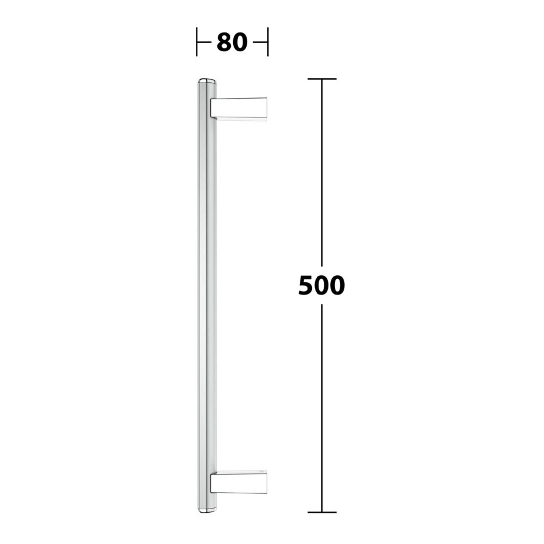 Keuco Haltegriff AXESS senkr., 500mm, Alu si-elox/vc