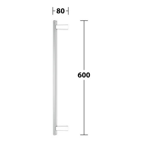 Keuco Haltegriff AXESS senkr., 600mm, Alu si-elox/vc