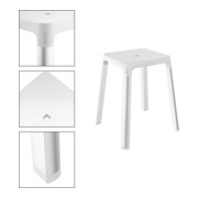 Keuco Hocker AXESS Sitzfl. 338mm, Alu silber eloxiert/weiß-4