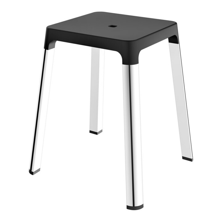 Keuco Hocker AXESS Sitzfläche 338mm, verchromt/schwarz