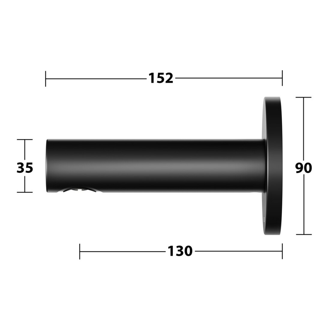 Keuco IXMO Entrée de baignoire Sortie 130mm, noir mat, rosace ronde