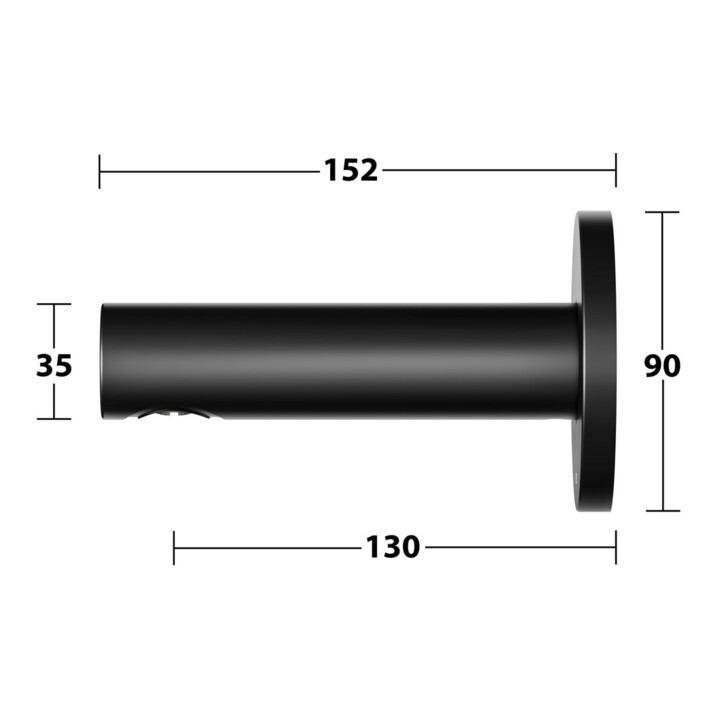 Keuco IXMO Entrée de baignoire Sortie 130mm, noir mat, rosace ronde