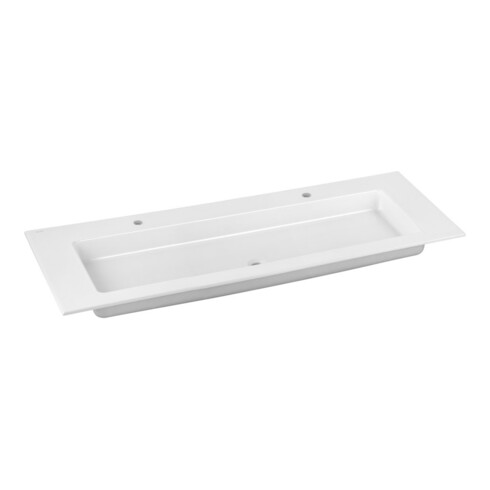 Keuco Keramik-Doppelwaschtisch Royal 60 140,5x53,8cm, we, m 2 HL, ohne Überlauf