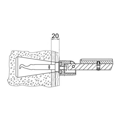Keuco Kit de fixation n°11 Plan Care 2x vis bois hexagonales/entretoises/œil