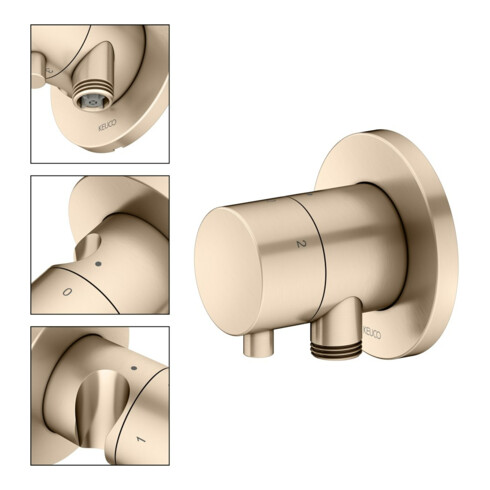 Keuco Kit de montage complet IXMO UP3-W-Ab/ Um-V, support mural, rond, bronze brossé