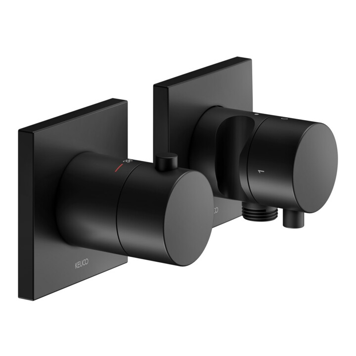 Keuco Kit de montage Edition 11 UP-THM, SA, support mural, pour 2 utilisateurs, noir mat