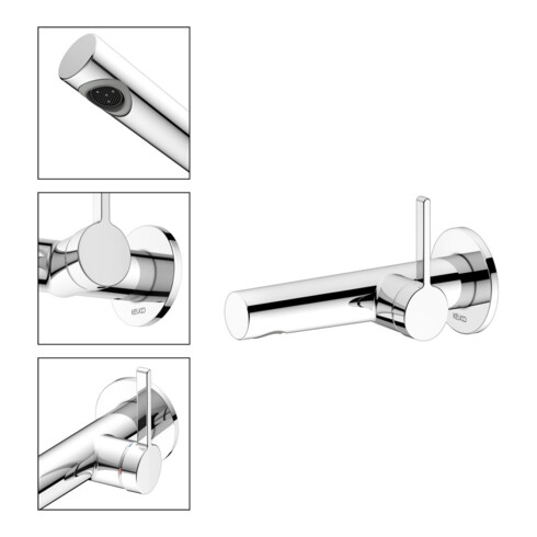 Keuco Kit de montage Edition 400 Mitigeur lavabo encastré, sans garniture, chromé, 165 mm