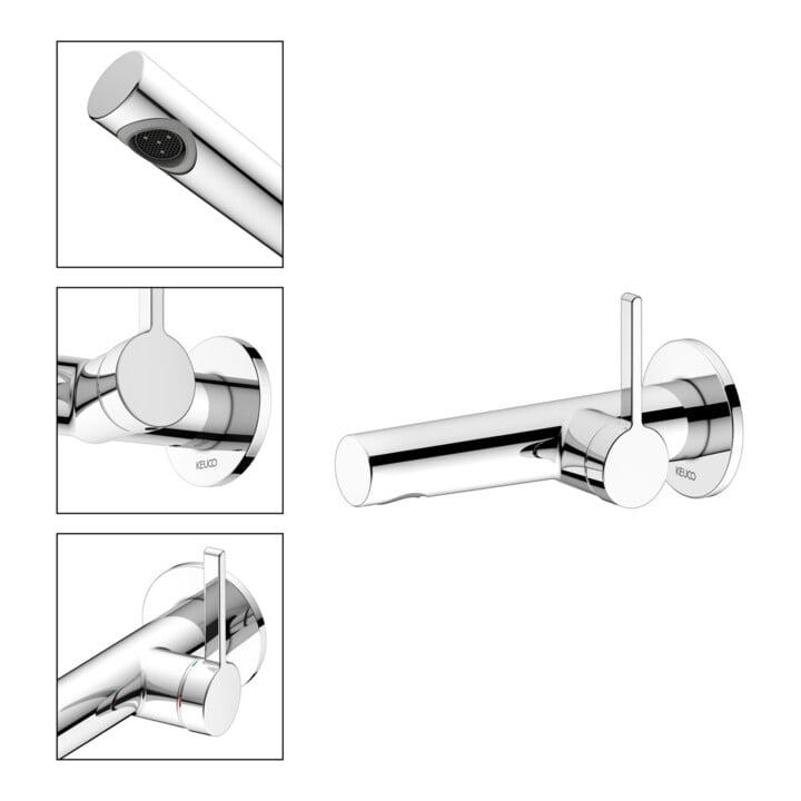 Keuco Kit de montage Edition 400 Mitigeur lavabo encastré, sans garniture, chromé, 165 mm