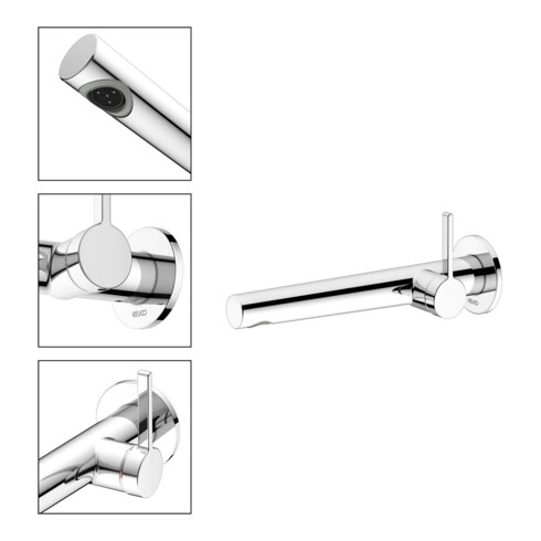 Keuco Kit de montage Edition 400 Mitigeur lavabo encastré, sans garniture, chromé, 243 mm