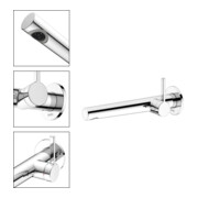 Keuco Kit de montage Edition 400 Mitigeur lavabo encastré, sans garniture, chromé, 243 mm-5