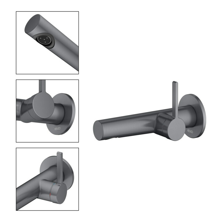 Keuco Kit de montage Edition 400 Mitigeur lavabo encastré, sans vidage, chrome SW, 165 mm