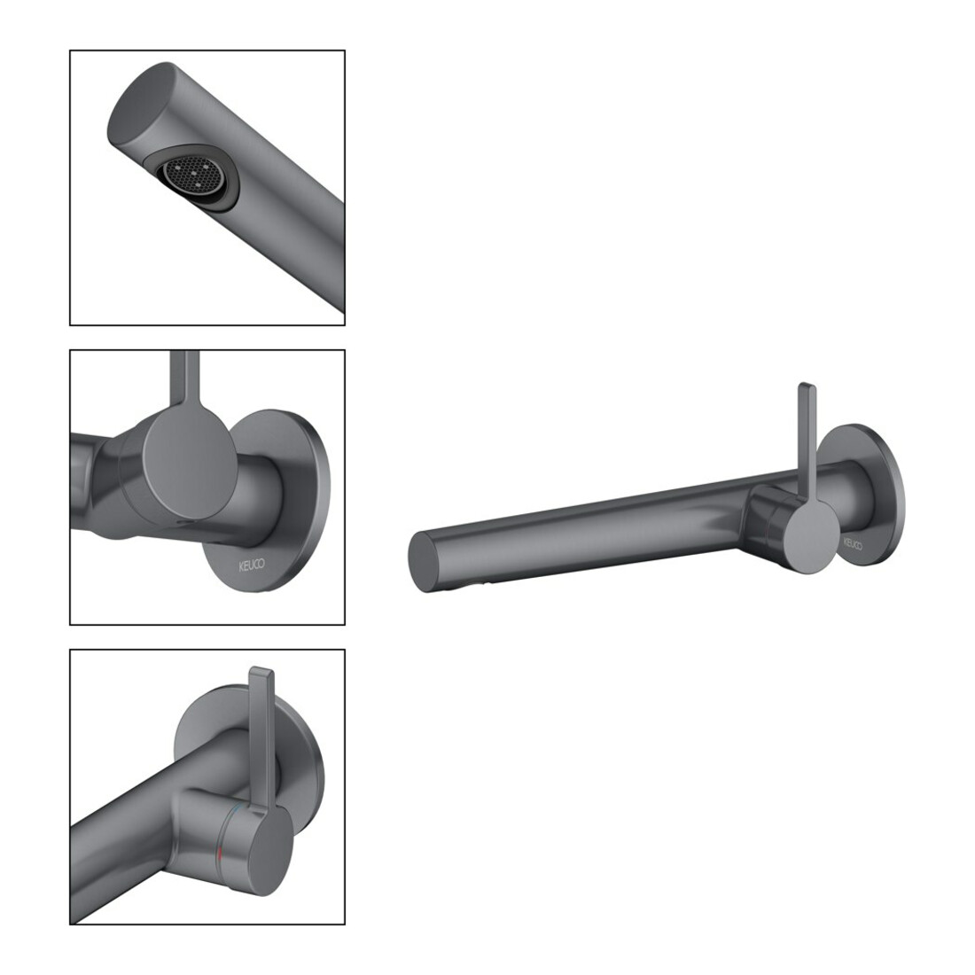 Keuco Kit de montage Edition 400 Mitigeur lavabo encastré, sans vidage, chrome SW, 243 mm