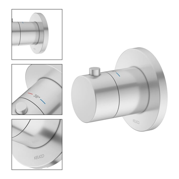Keuco Kit de montage IXMO mitigeur encastré UP-THM, rond, finition aluminium